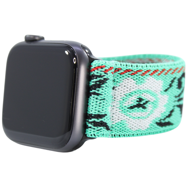 Floral Boho Mint Elastic Watch Band
