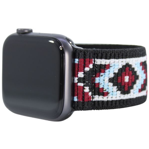 Black Raspberry Tribal Elastic Watch Band