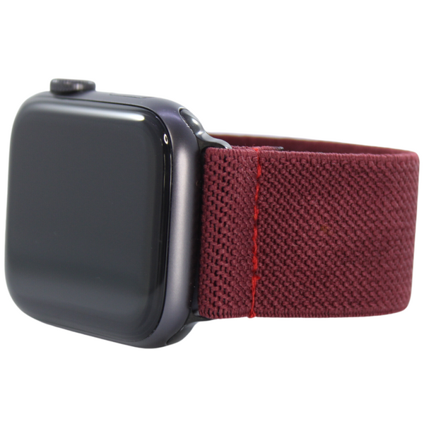 Solid Dark Red Elastic Watch Band