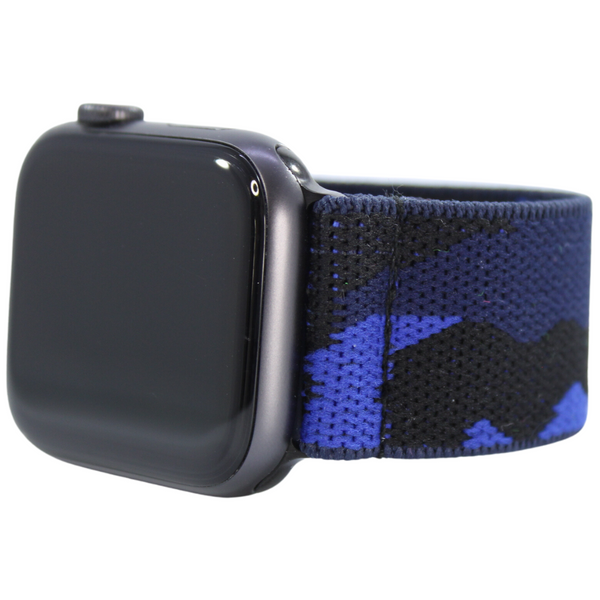 Blue Camo Elastic Watch Band