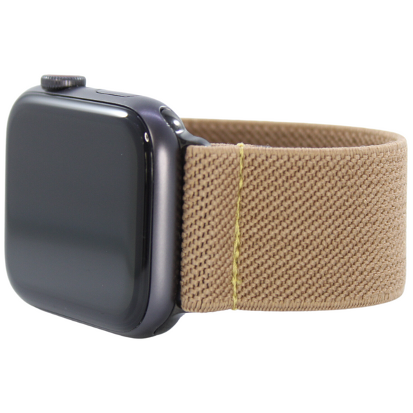Solid Beige Khaki Elastic Watch Band