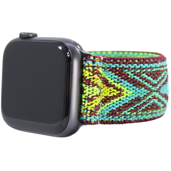 Neon Teal Tribal Elastic Watch Band