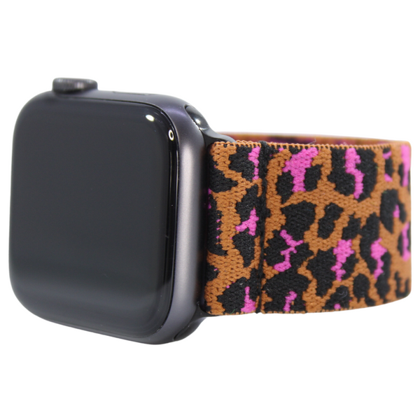 Pink Leopard Elastic Watch Band