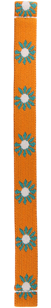 Extra Thin Orange Blue White Flowers Elastic Watch Band
