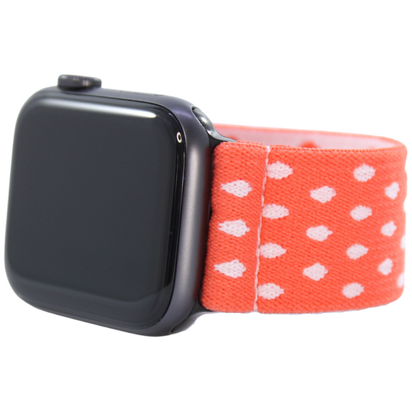 Coral Polka Dots Elastic Watch Band