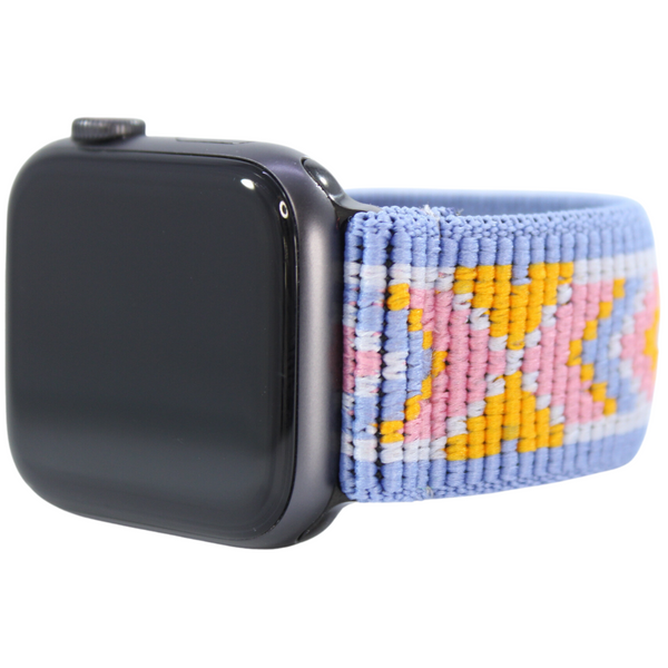 Blue Tan Aztec Elastic Watch Band