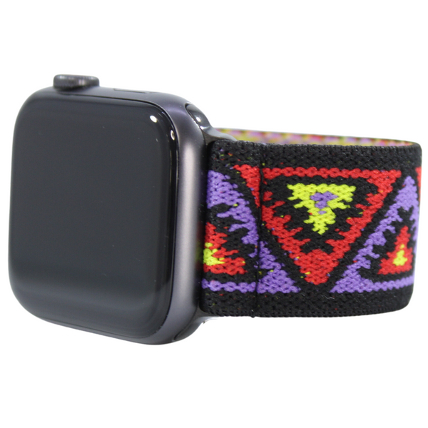 Purple Red Chevron Elastic Watch Band