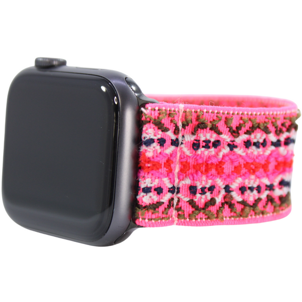 Hot Pink Tribal Elastic Watch Band