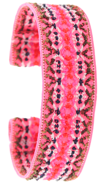 Hot Pink Tribal Elastic Watch Band