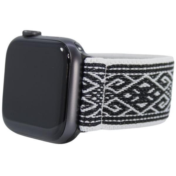 White Black Tribal Elastic Watch Band