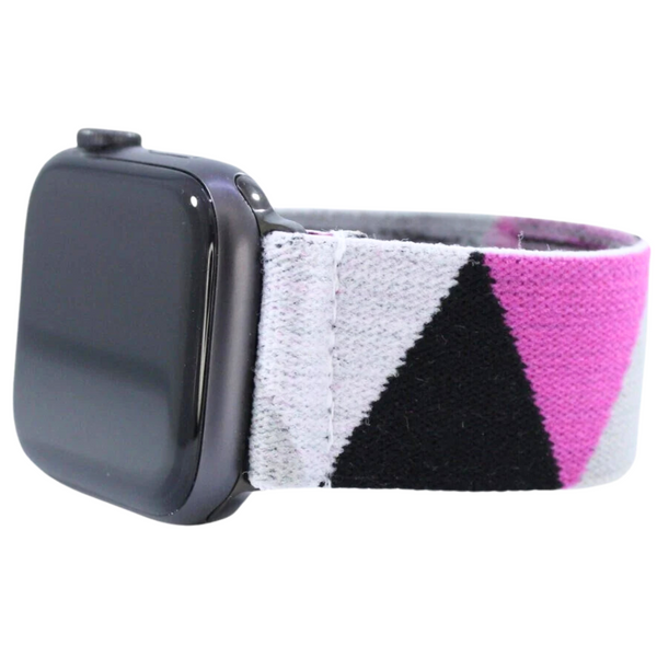Pink Grey Chevron Elastic Watch Band