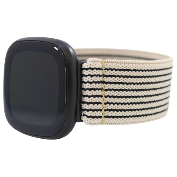 Tan Black Striped Elastic Watch Band