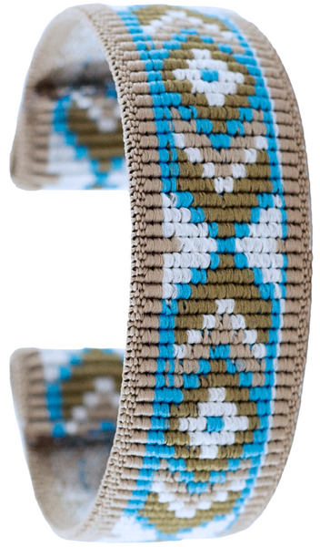 Grey Blue Aztec Elastic Watch Band