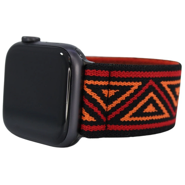 Black Red Orange Chevron Elastic Watch Band