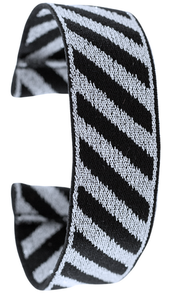 Silver Glitter Striped Elastic Watch Band