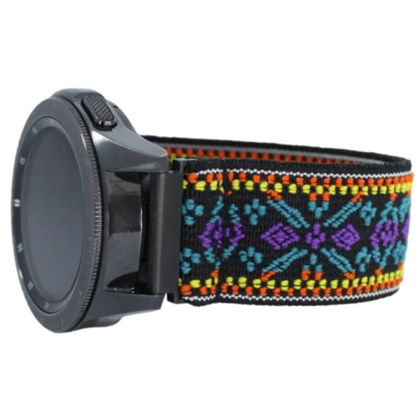 Yellow Purple Tribal Elastic Watch Band