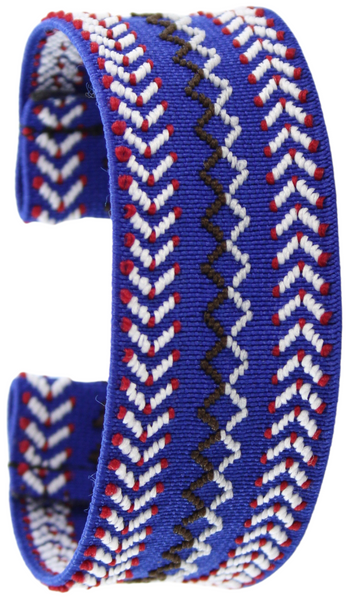 Extra Wide Navy Blue Tribal Elastic Watch Band