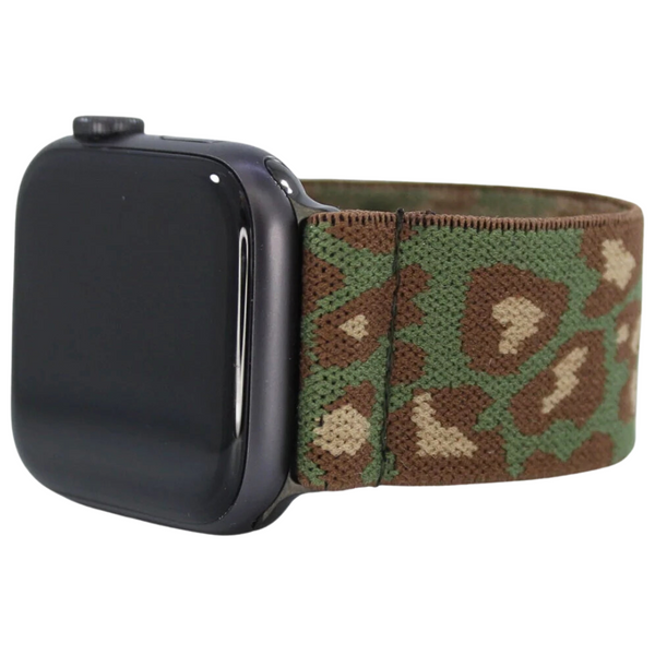 Green Leopard Elastic Watch Band
