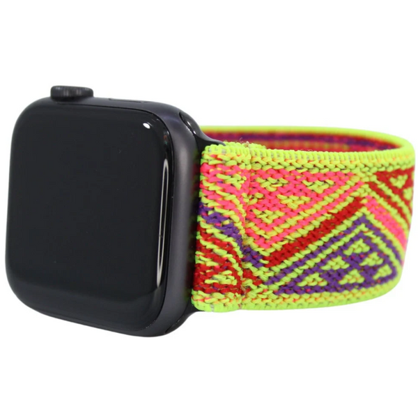 Yellow Orange Tribal Elastic Watch Band
