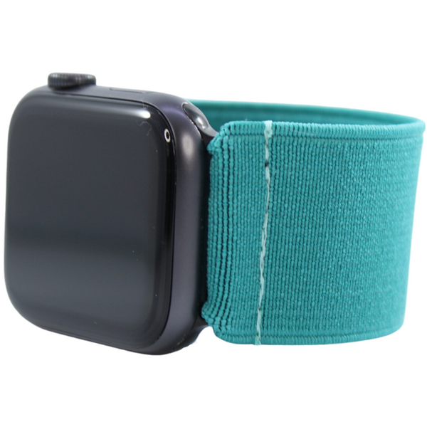 Extra Wide Teal Blue Elastic Watch Band