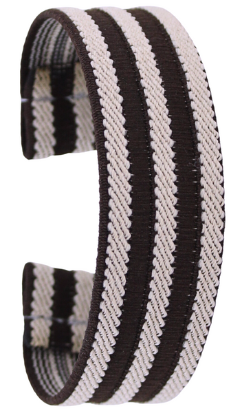 Textured Brown Cream Elastic Watch Band