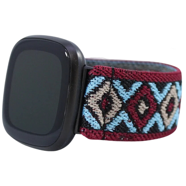 Maroon Chevron Elastic Watch Band