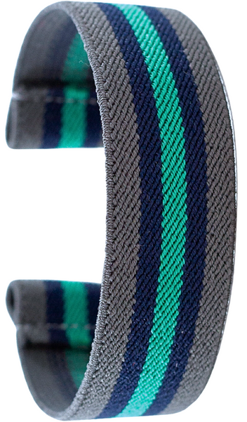 Grey Mint Striped Elastic Watch Band