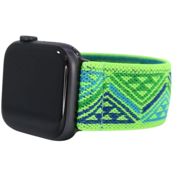 Bright Green Chevron Elastic Watch Band