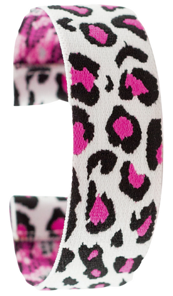White Pink Leopard Elastic Watch Band
