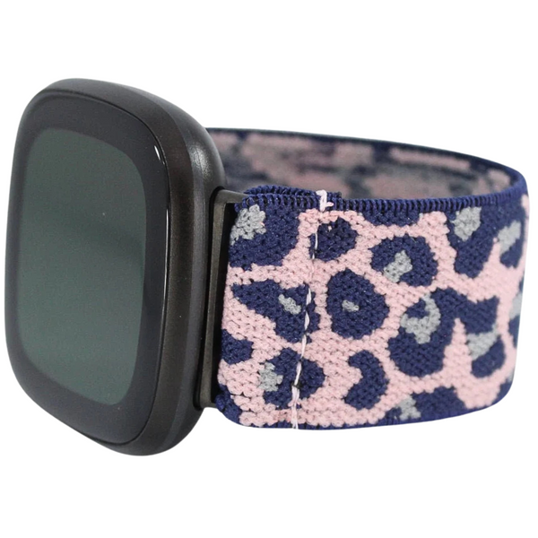 Pink Blue Leopard Elastic Watch Band