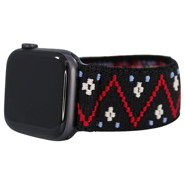 Black Red Chevron Elastic Watch Band