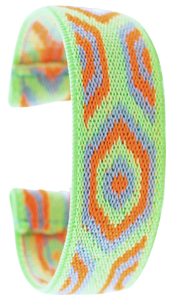 Neon Green Orange Geometric Elastic Watch Band