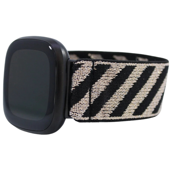 Gold Glitter Striped Elastic Watch Band