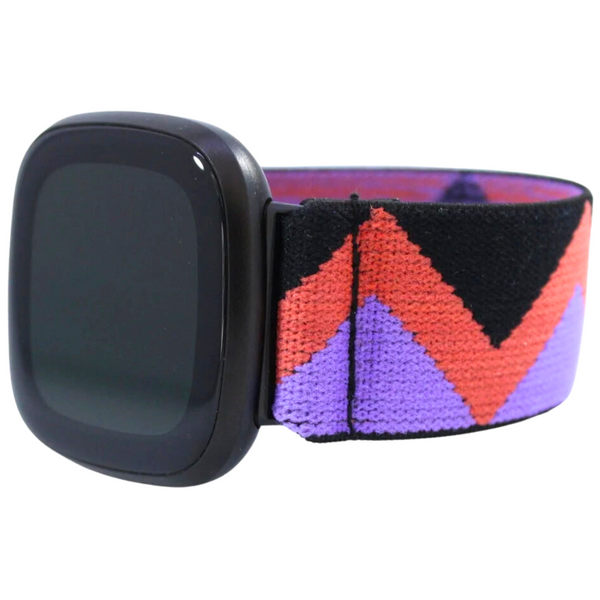 Purple Orange Chevron Elastic Watch Band