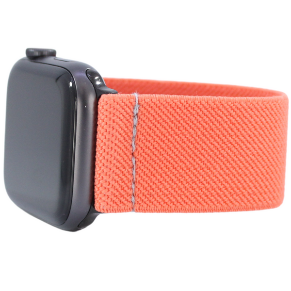 Solid Coral Elastic Watch Band