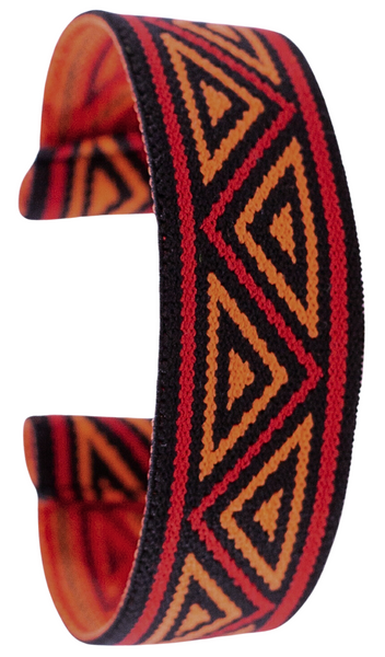 Black Red Orange Chevron Elastic Watch Band