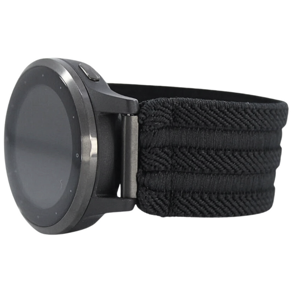 Textured Black Elastic Watch Band