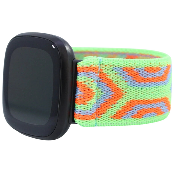Neon Green Orange Geometric Elastic Watch Band