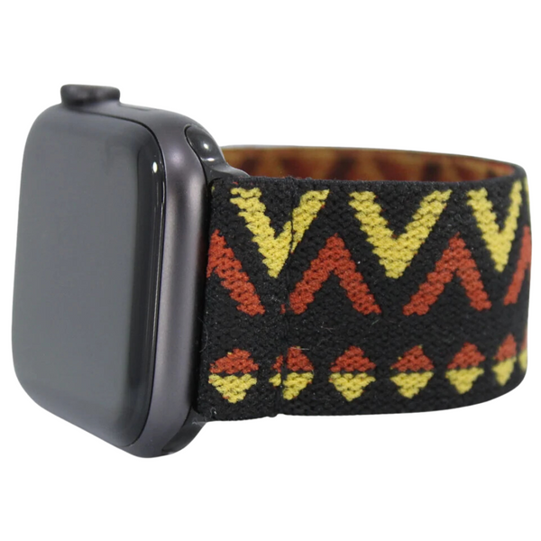 Black Orange Tribal Elastic Watch Band
