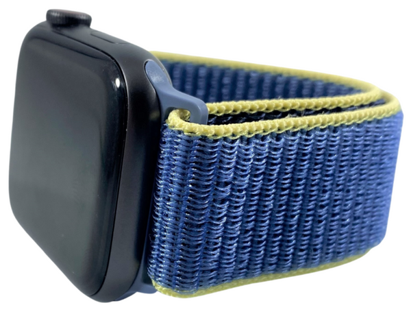 Navy Yellow Nylon Loop Band for Apple Watch