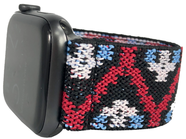 Black Red Tribal Elastic Watch Band