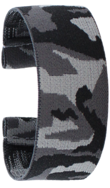 Extra Wide Grey Camo Elastic Watch Band