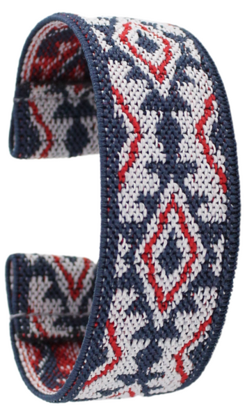 Blue Red Aztec Elastic Watch Band