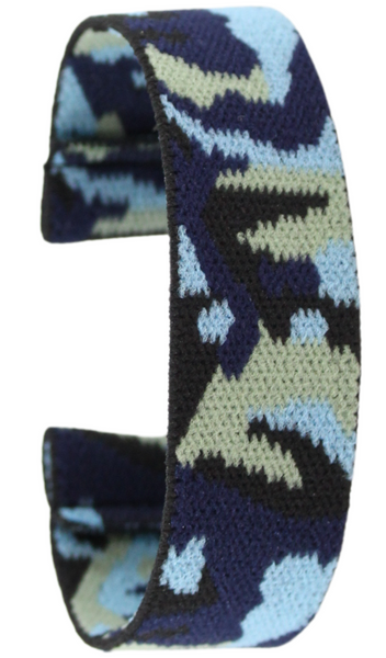 Blue Green Camo Elastic Watch Band