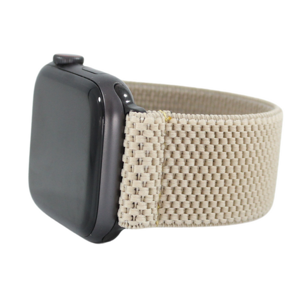 Textured Tan Brown Elastic Watch Band