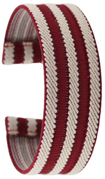 Textured Red Cream Elastic Watch Band