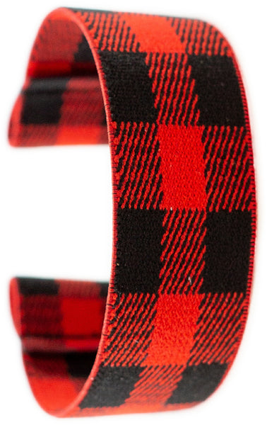 Red Buffalo Plaid Elastic Watch Band
