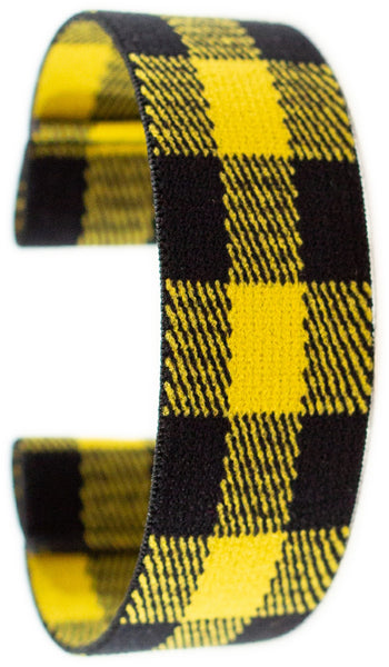 Yellow Buffalo Plaid Elastic Watch Band