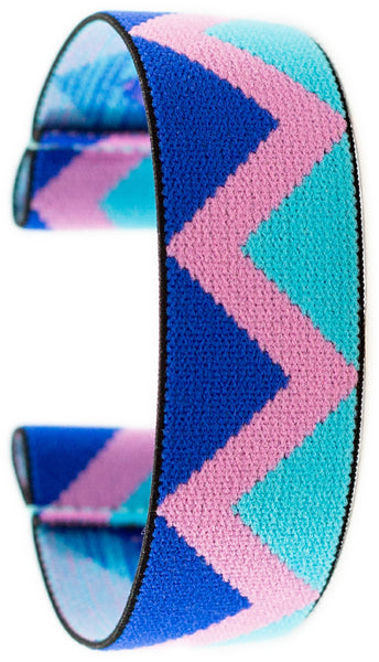 Blue Pink Chevron Elastic Watch Band