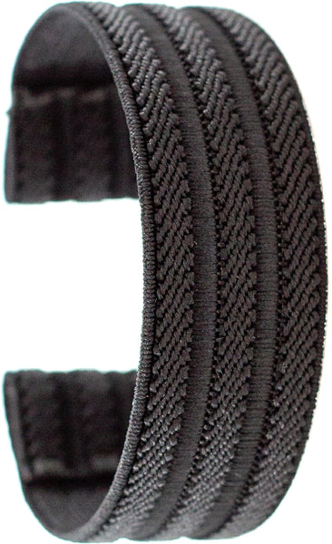 Textured Black Elastic Watch Band